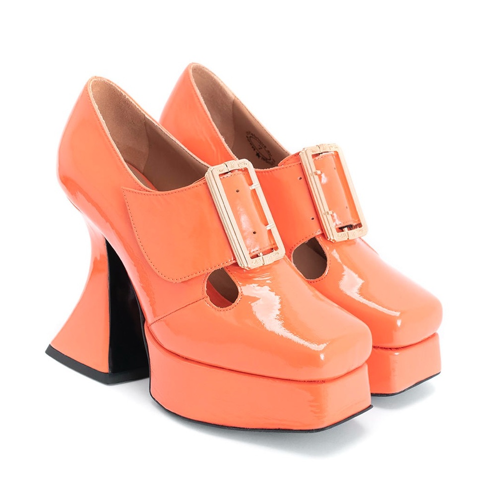 John Fluevog Orange Munster Platforms
